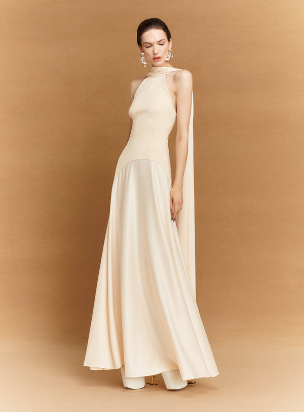 Solace London The Cece Maxi Dress In Alabaster