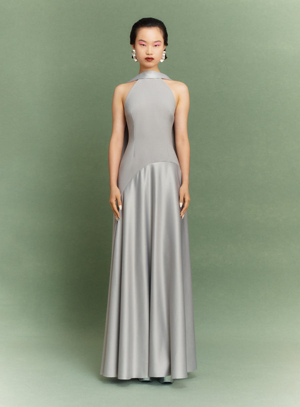 Solace London The Cece Maxi Dress In Pewter