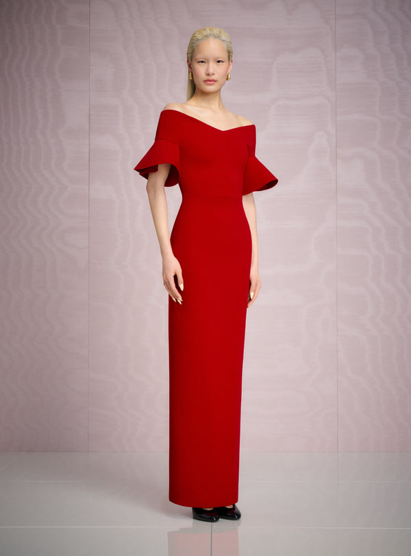 Solace London The Cielo Maxi Dress In Crimson Red