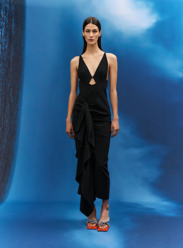 Solace London The Cora Midaxi Dress In Black