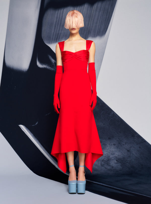 solace london The Dahlia Midi Dress in Red