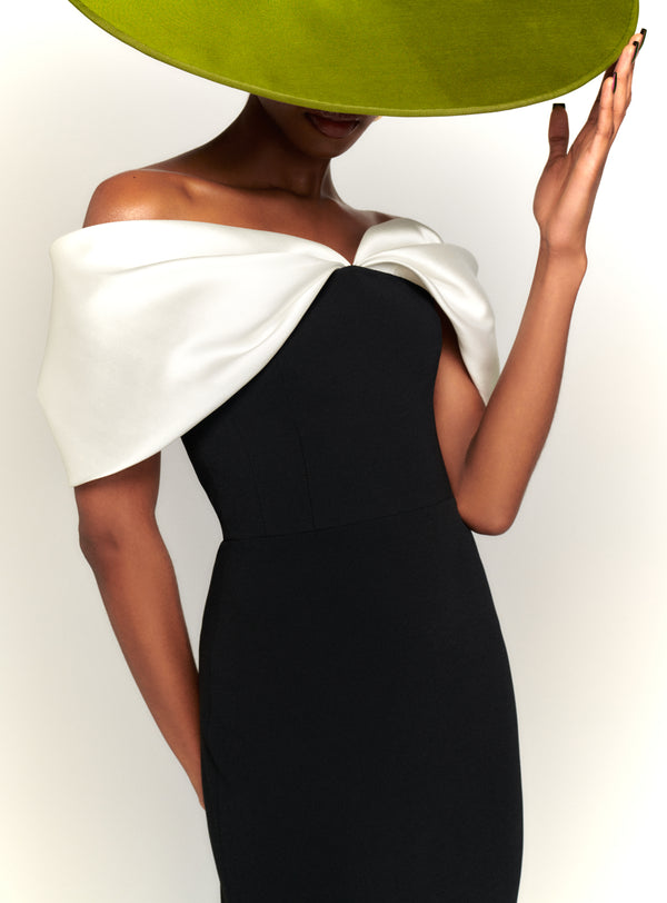 solace london The Dakota Maxi Dress in Cream & Black