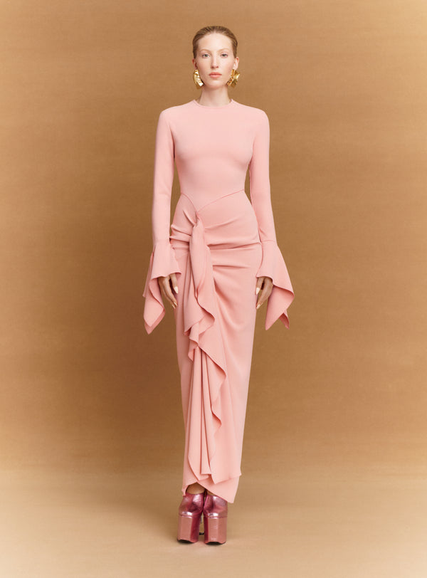 solace london The Della Maxi Dress in Putty Pink