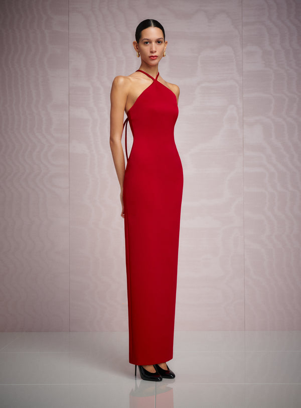 Solace London The Fern Maxi Dress In Crimson Red