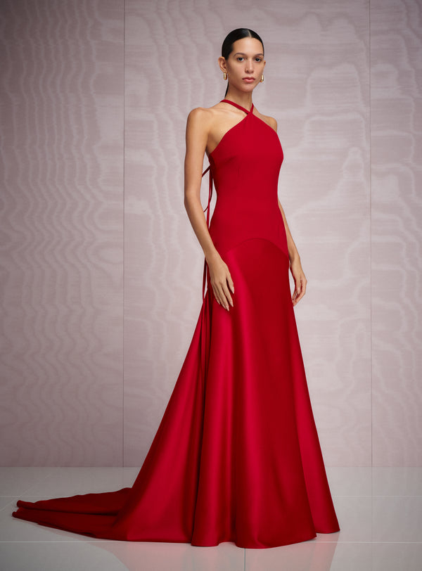 Solace London The Florie Maxi Dress In Crimson Red
