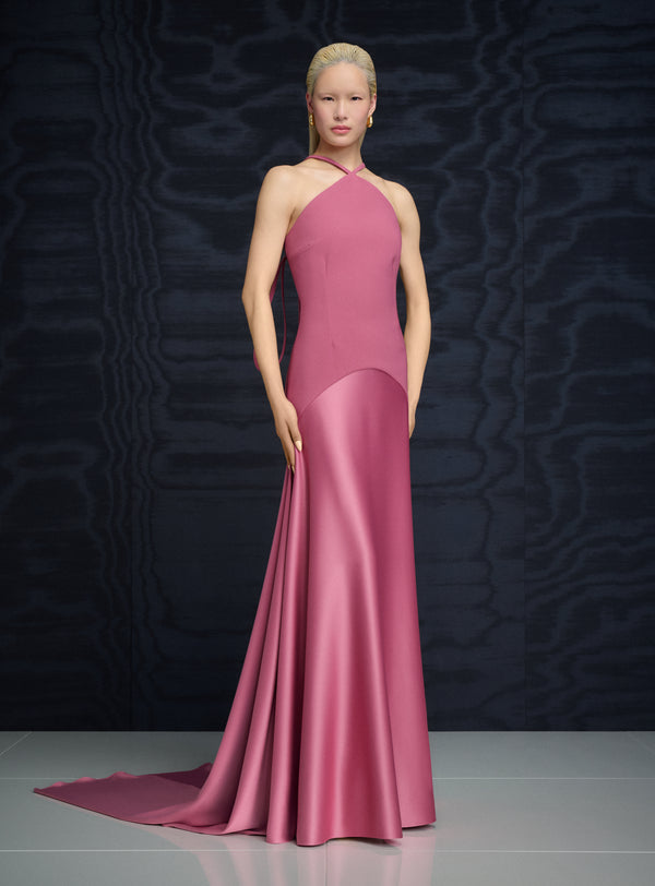 Solace London The Florie Maxi Dress In Dark Rose