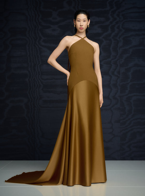 Solace London The Florie Maxi Dress In Gold