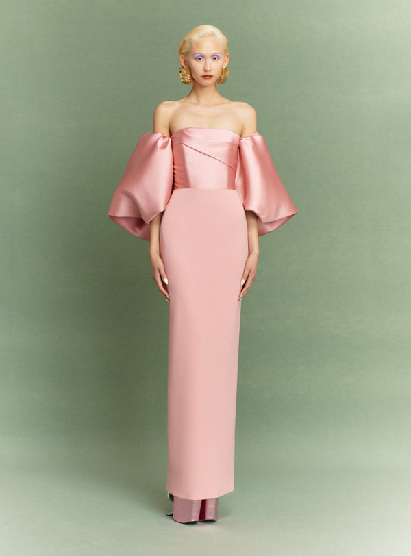 Solace London The Floris Maxi Dress In Putty Pink