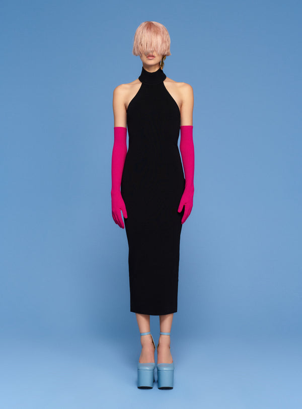 Solace London The Heloise Midi Dress In Black