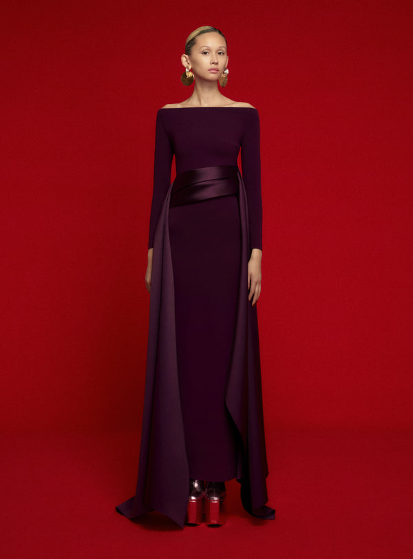 Solace London The Irma Maxi Dress In Aubergine