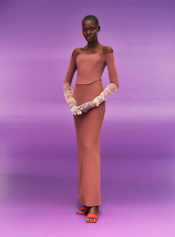 solace london The Kae Maxi Dress in Mocha