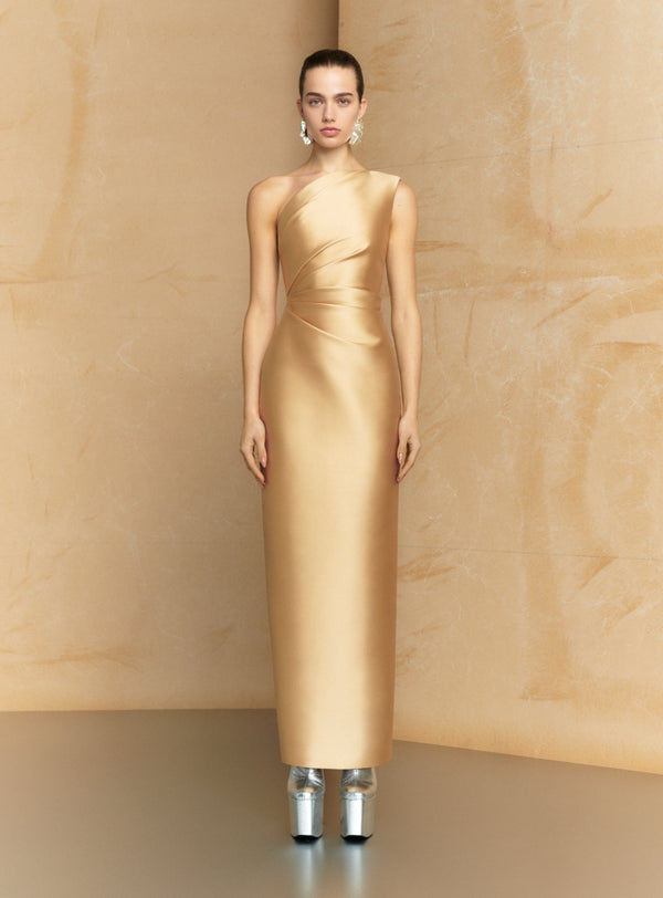 Solace London The Kira Maxi Dress In Caramel