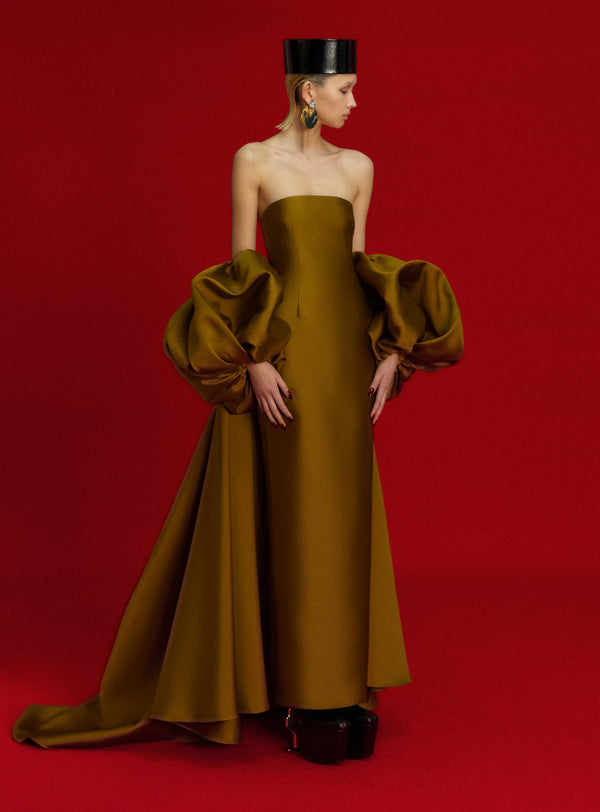 Solace London The Lea Maxi Dress In Gold