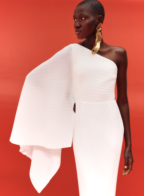 Solace London The Lenna Midi Dress In Cream