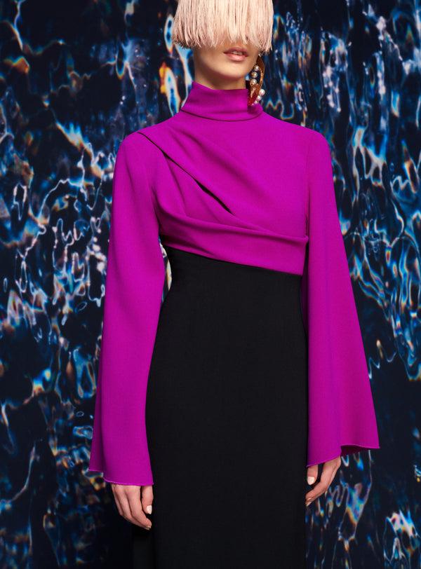 Solace London The Lia Maxi Dress In Purple & Black