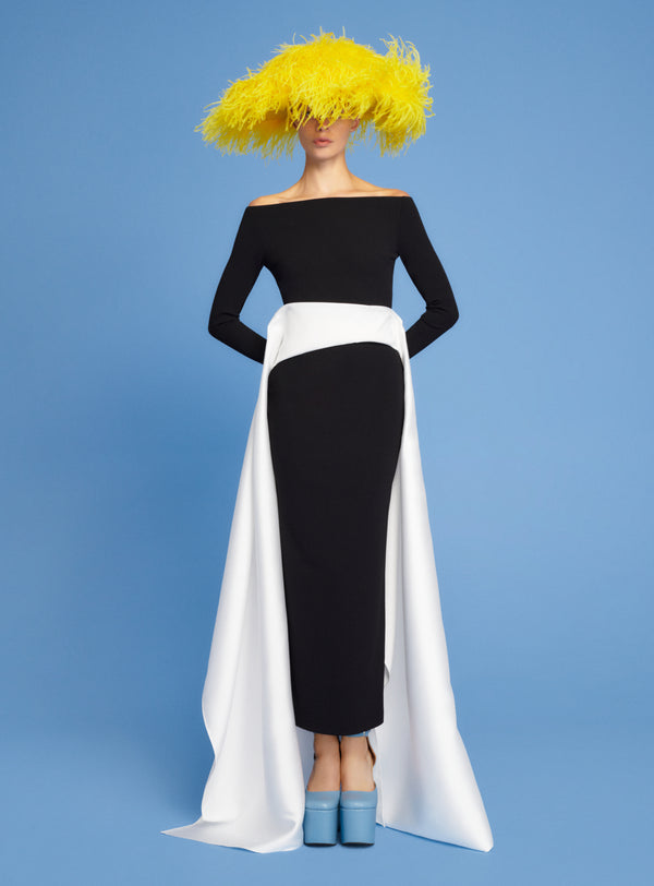 Solace London The Livia Maxi Dress In Black & Cream