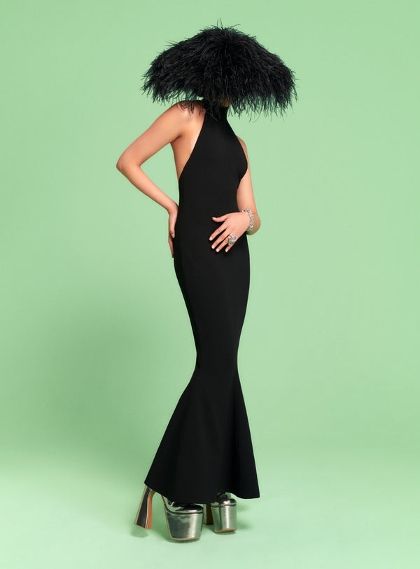 Solace London The Lula Midi Dress In Black