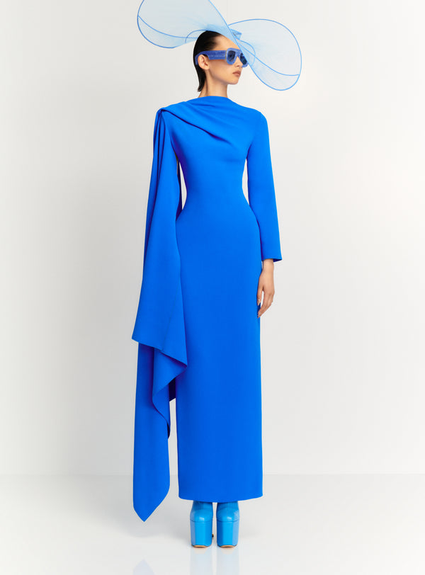 Solace London The Lydia Maxi Dress In Blue
