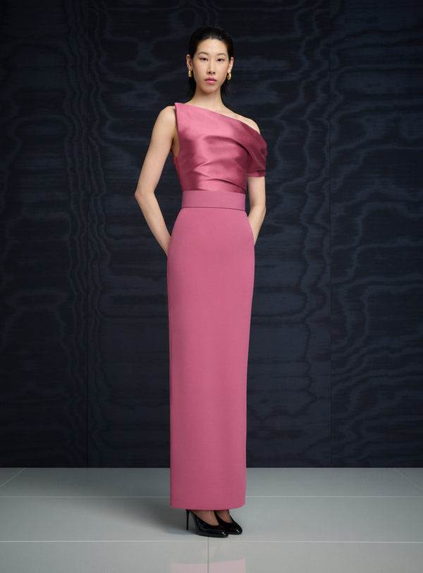 Solace London The Magda Maxi Dress In Dark Rose