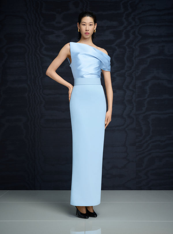 Solace London The Magda Maxi Dress In Ice Blue