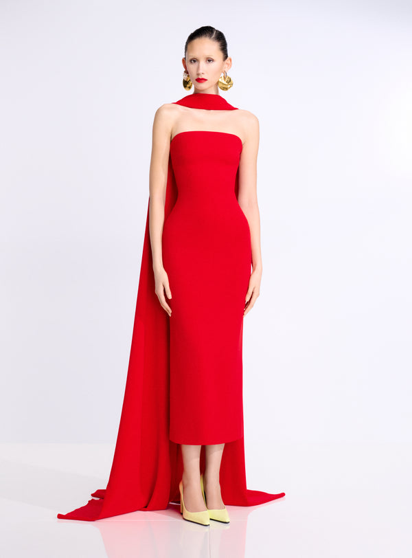 Solace London The Martine Midaxi Dress In Red