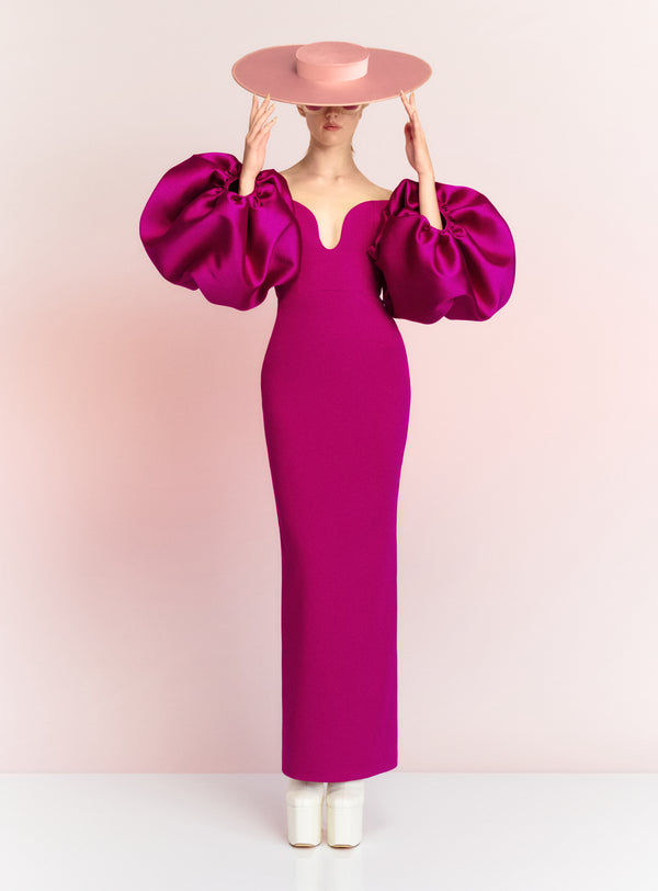 Solace London The Mora Maxi Dress In Fuchsia