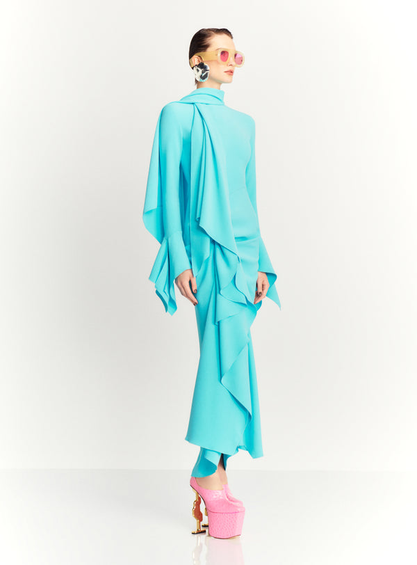 Solace London The Nella Maxi Dress In Sky Blue