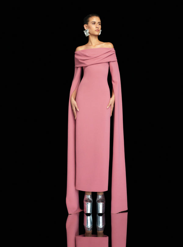 Solace London The Nuri Maxi Dress In Peony Pink