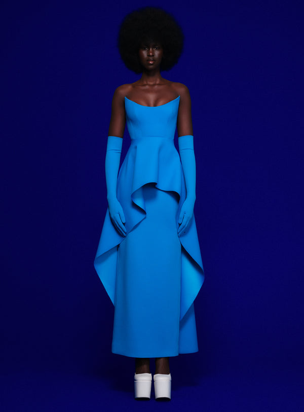 Solace London The Omara Maxi Dress In Azure