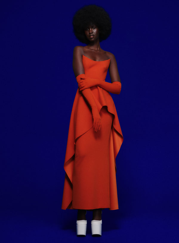 Solace London The Omara Maxi Dress In Copper