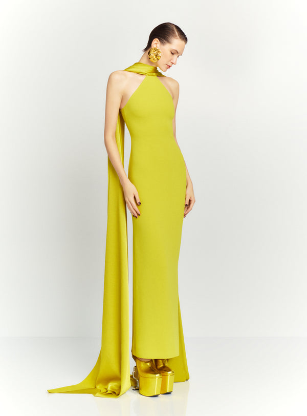 Solace London The Ophelia Maxi Dress In Chartreuse