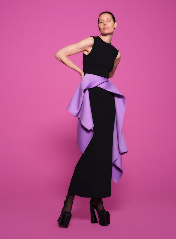 Solace London The Renn Maxi Dress In Black & Lilac