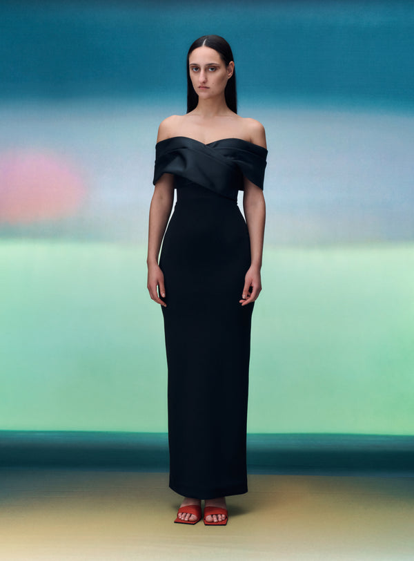 solace london The Rhea Maxi Dress in Black