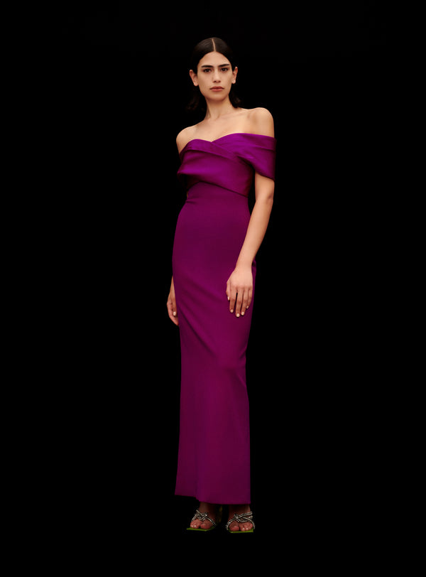 Solace London The Rhea Maxi Dress In Purple