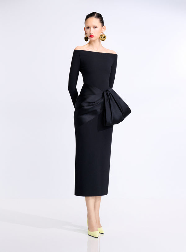 Solace London The Rhianne Midaxi Dress In Black