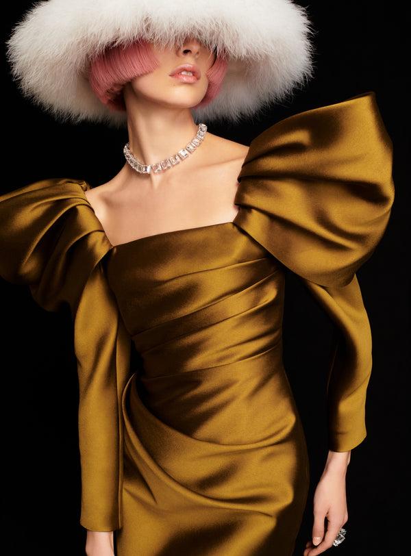 Solace London The Riley Mini Dress In Gold