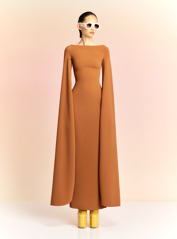 Solace London The Sadie Maxi Dress In Caramel