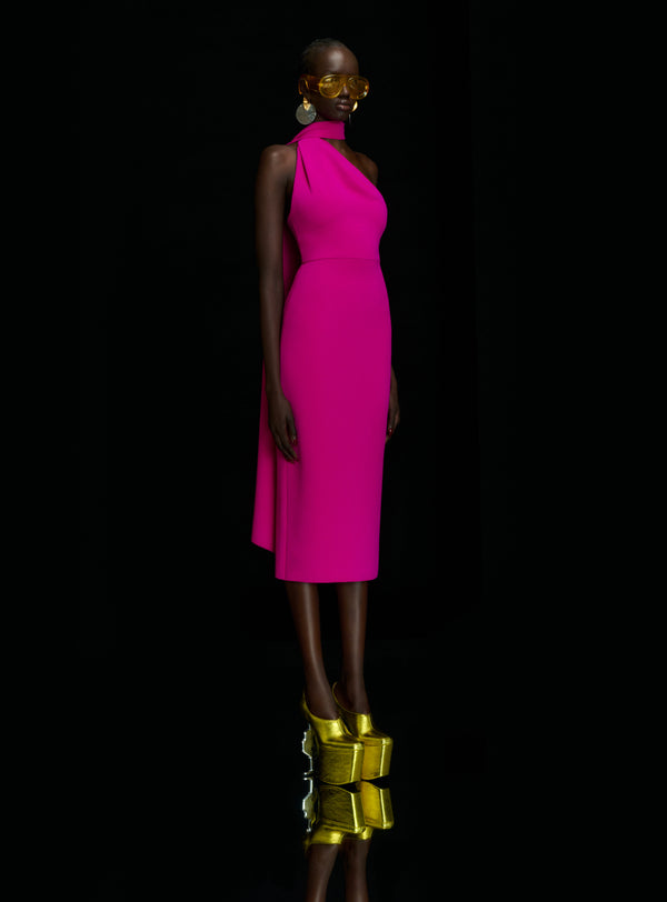 solace london The Samira Midi Dress in Magenta