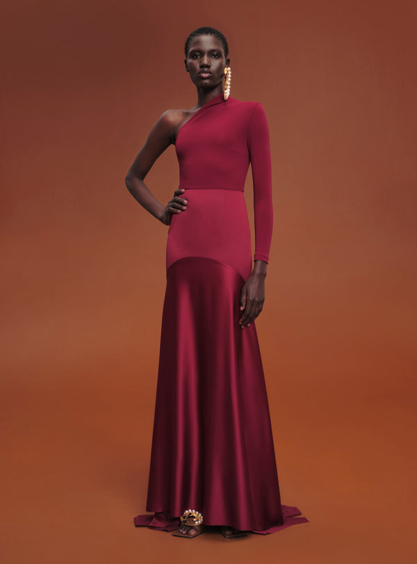 Solace London The Sarr Maxi Dress In Mulberry