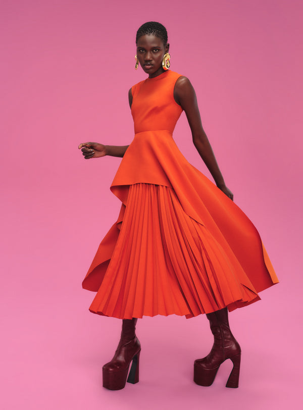 Solace London The Severny Midi Dress In Copper