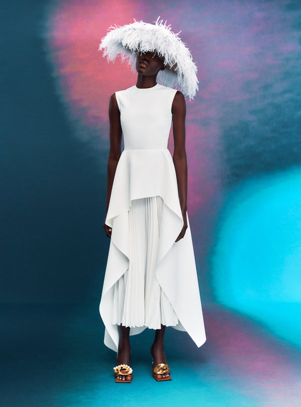 solace london The Severny Midi Dress in Cream