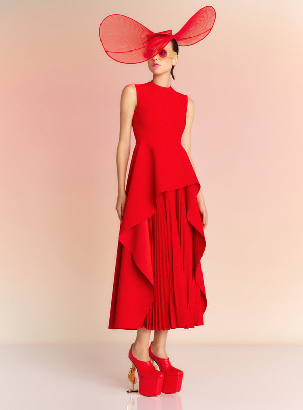solace london The Severny Midi Dress in Red