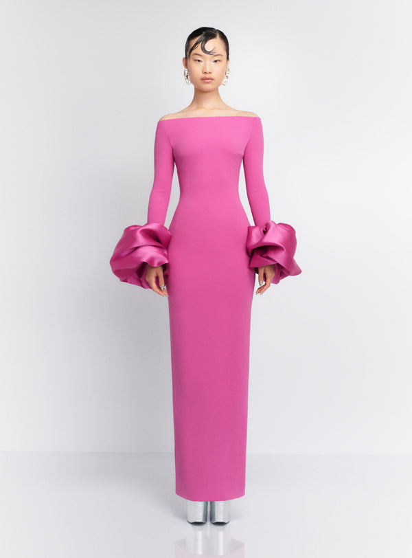 solace london The Talia Maxi Dress in Berry Pink