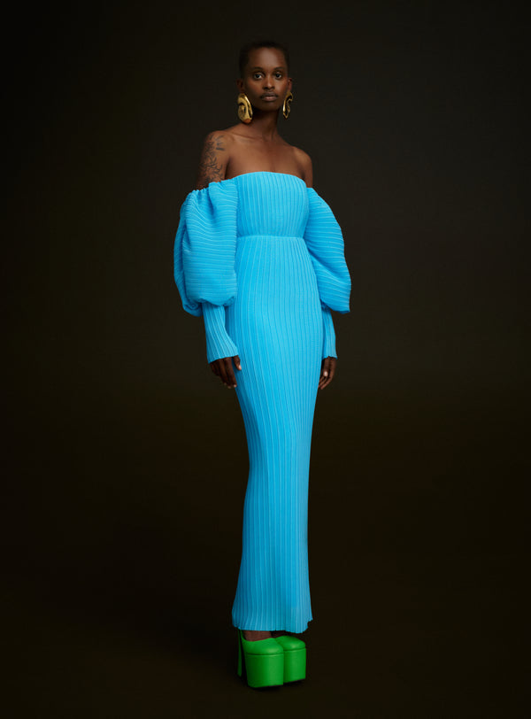 solace london The Tasmin Maxi Dress in Blue