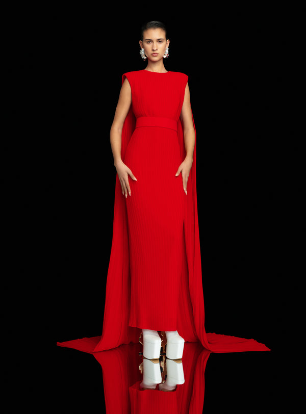 Solace London The Tavia Maxi Dress In Red