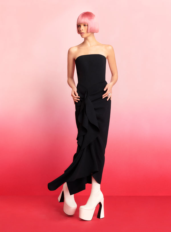 solace london The Thalia Midi Dress in Black