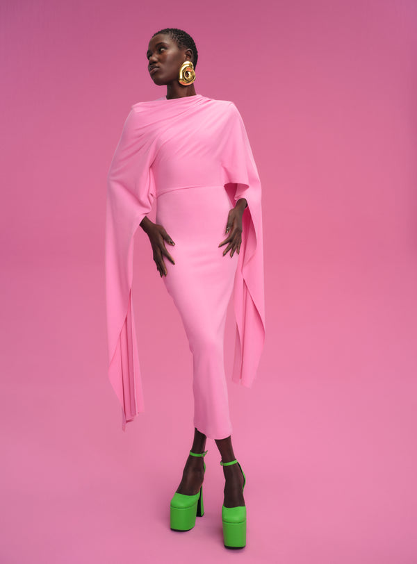 solace london The Tilda Midi Dress in Bubblegum