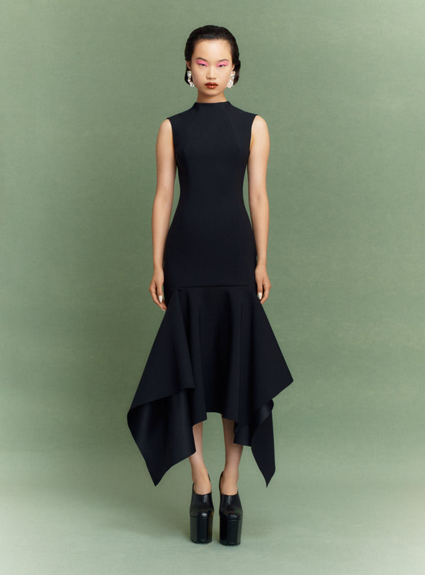 Solace London The Trinity Midi Dress In Black