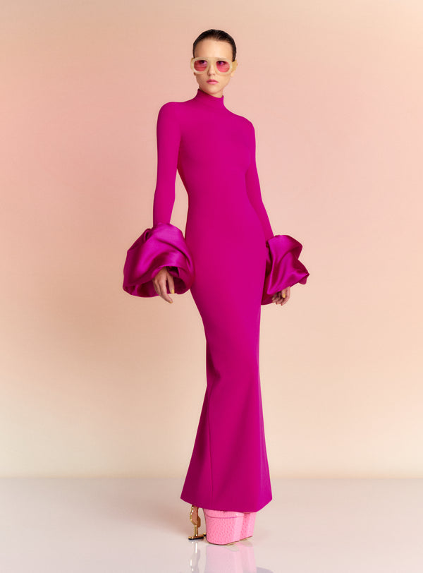 Solace London The Viviana Maxi Dress In Fuchsia