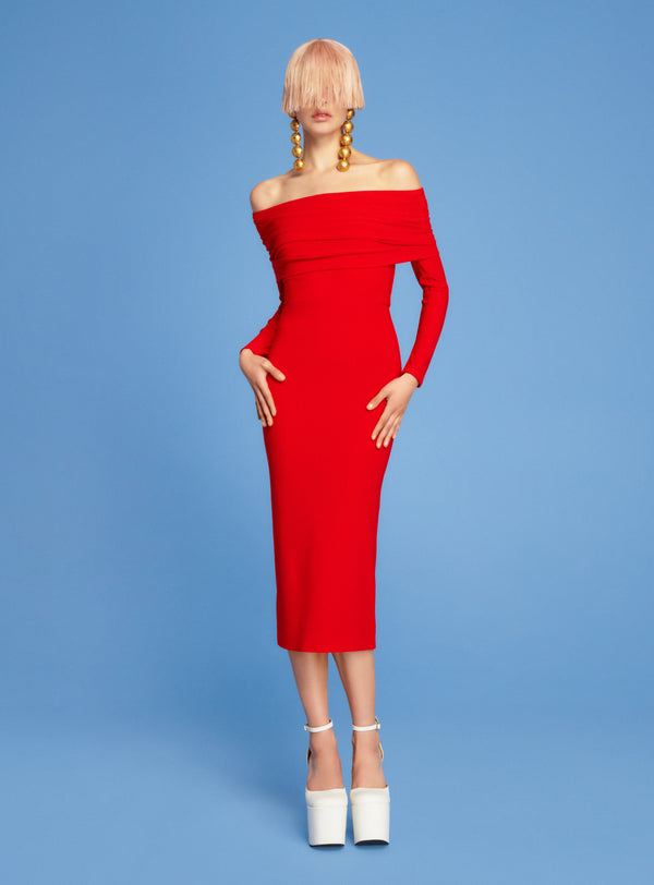 solace london The Willow Midi Dress in Red